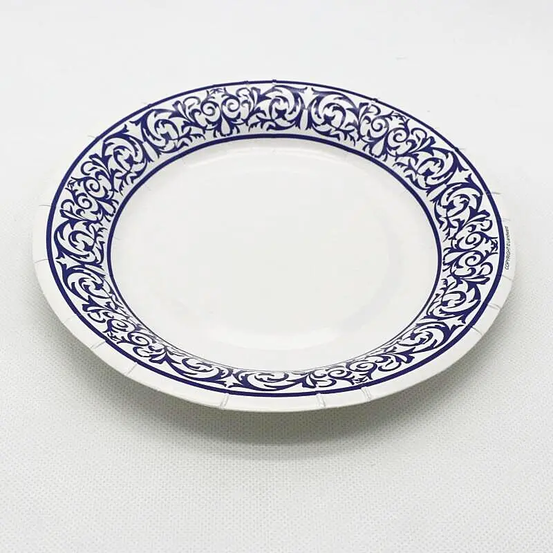 Factory Direct Sales High Quality Chinese Ceramic Wind Custom Size Disposable Degradable Paper Plates