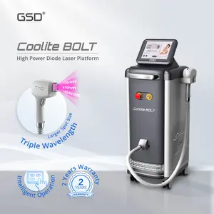 Gsd coolite Bolt công suất cao ba bước sóng 755 810 1064 vĩnh viễn Diode Laser alexandrite Máy tẩy lông