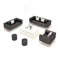 Ensemble de canapé de luxe léger meubles table à thé combinaison ensemble simple canapé en cuir moderne salon canapé de bureau d'affaires