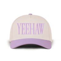 Gorra de Béisbol de Cinco Paneles con Visera Rígida, Personalizable de Fábrica, en Dos Tonos, con Bordado 'YEEHAW', Estilo Retro Casual Unisex