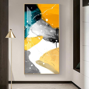 Khung nhà phòng khách tường nghệ thuật trang trí Tùy chỉnh cao cấp hợp kim nhôm tác phẩm nghệ thuật pha lê sứ sơn hiện đại trừu tượng - Product Image 5