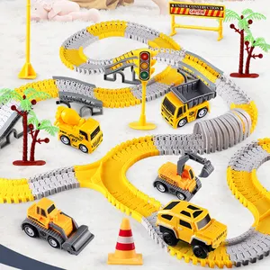 Giocattoli da costruzione piste da corsa per ragazzi giocattoli per bambini costruzione di auto e Set di giochi di pista flessibili crea una strada di ingegneria