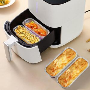 Foil Container Rectangle Gold Color Disposable PP Plastic Lid Microwave Safe - Product Image 2