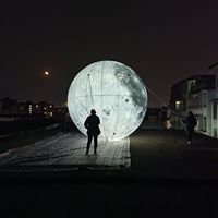 Lune gonflable pour événements en plein air, lumières géantes à LED décoration de planète gonflable pour projets, festivals et événements thématiques