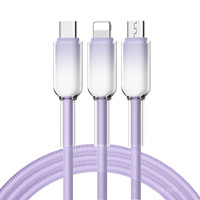 Kabel Pengisi Daya 65W Tipe C Pengisian Cepat 4 in 1 Kabel Anyaman Anti Putus untuk Earphone