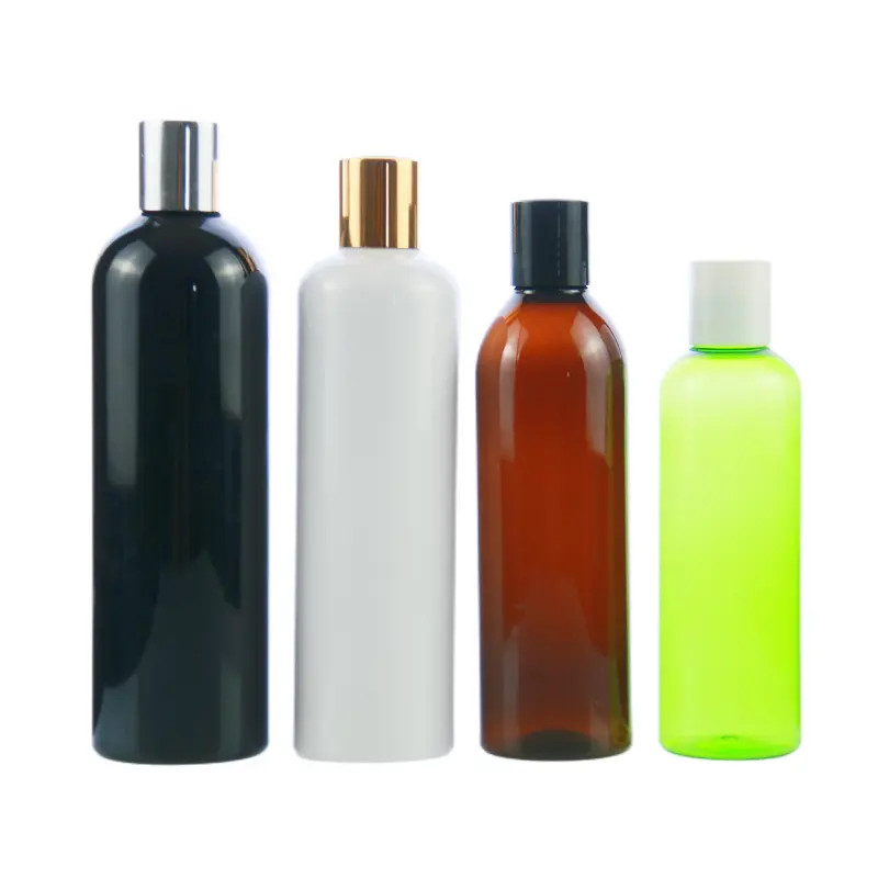 Novo molde de design 100ml 120ml 150ml 200ml 250ml 300ml 500ml PET garrafa de luxo redonda para Shampoo Shower Gel e loção