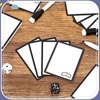 Cartes flash effaçables à sec personnalisées de haute qualité, cartes à jouer de poker vierges, papier effaçable à sec, carte de jeu effaçable à sec avec marqueurs noirs