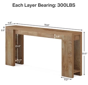 Console de style farmhouse extra longue en bois massif pour entrée, couloir, salon, hôtel - Vente en gros usine, personnalisable - Product Image 6