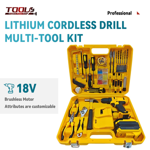 Nouveautés : Kit d'outils multifonctionnels pour la maison, perceuse sans fil professionnelle, kit combiné pour artisans et mécaniciens, ensemble d'outils pour le travail du bois - Product Image 1