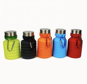 Clearance Inventory Folding Silicone 550ml Portable Sports Outdoor Water <b>Bottle</b> Camping Direct Drinking Collapsible Eco-Friendly - Product Image 2