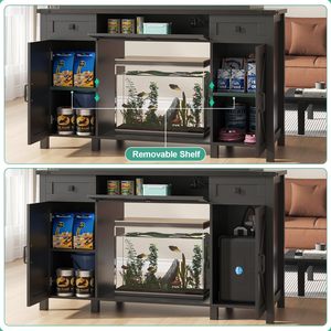 <span class=keywords><strong>ตู้</strong></span>เก็บของสแตนเลสทรงสี่เหลี่ยมผืนผ้าสีดำสำหรับตู้ปลา ทนทาน พร้อมช่องเสียบปลั๊กไฟ เหมาะสำหรับบ้าน สำนักงาน <span class=keywords><strong>ตู้</strong></span>เลี้ยงเต่าและสัตว์เลื้อยคลาน - Product Image 4