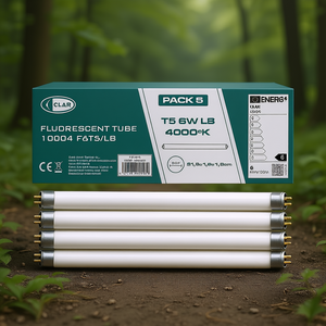 Tubo fluorescente T5 de 6W, 4000K, paquete de 5 bombillas de bajo consumo - Product Image 3
