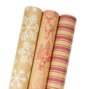 New Design Craft <b>Paper</b> Set of 3 Snowflake & Reindeer Printed Christmas Wrapping <b>Paper</b> <b>Roll</b> Fruit Gift Packing <b>Paper</b> - Product Image 4