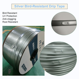 Nastro per <span class=keywords><strong>Irrigazione</strong></span> <span class=keywords><strong>a</strong></span> <span class=keywords><strong>Goccia</strong></span> Anti-Uccelli in PE Resistente ai Raggi UV, Argento 16mm, per Risparmio Idrico in Agricoltura, Frutteti e Orti - Product Image 1