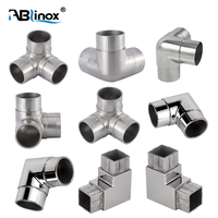 Main courante en acier inoxydable 3 voies coudes supports connecteur escalier main courante Tube Joint coude raccords garde-corps accessoires