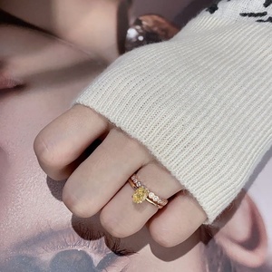 Ruyi đồ trang sức Phụ Nữ Kim Cương Nhẫn vàng vàng 18K <span class=keywords><strong>bezel</strong></span> thiết lập 1 Carat hình bầu dục ưa thích Vivid Vàng Nhẫn cưới Nhẫn vàng - Product Image 6