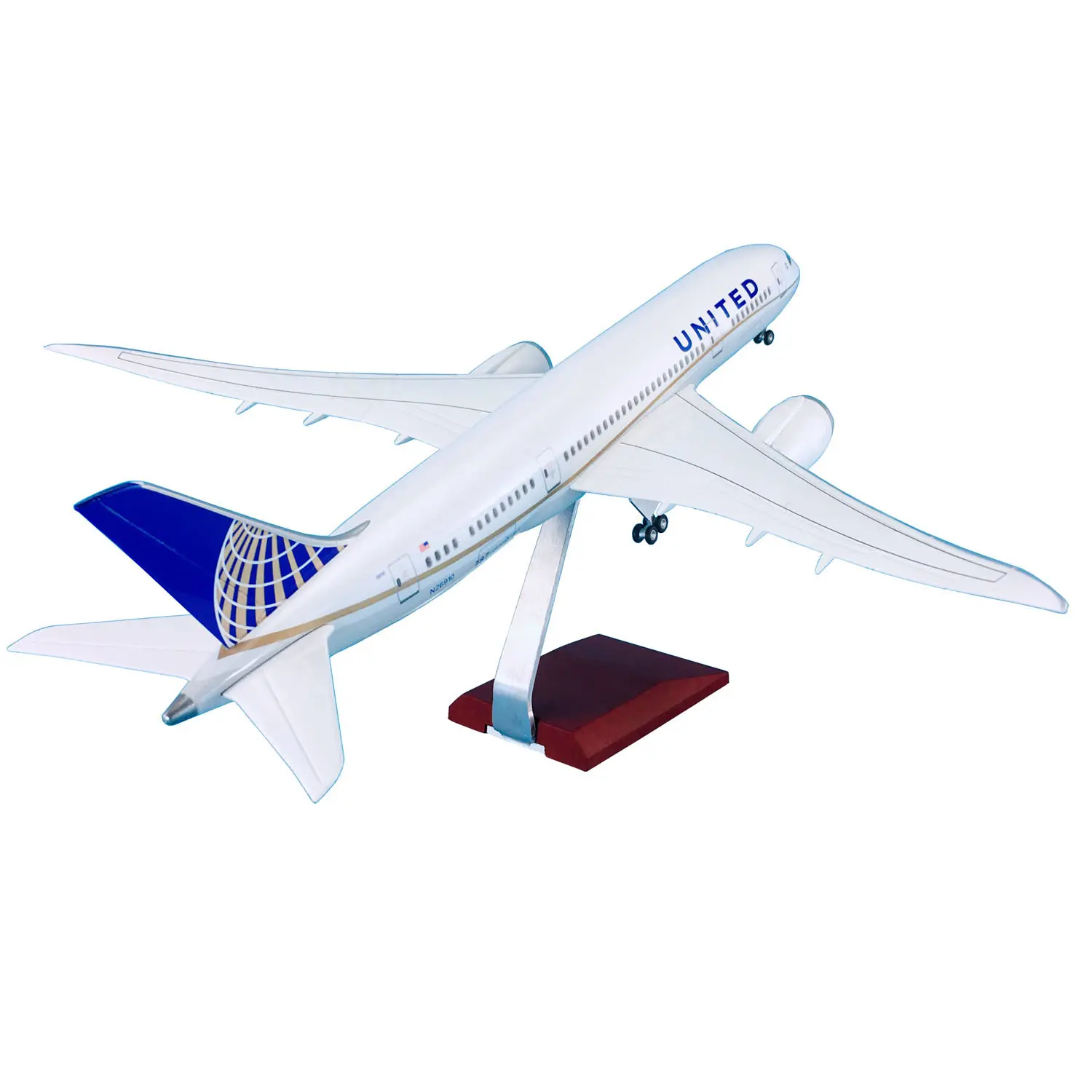 Hot bán 43cm 1:130 quy mô Boeing 787-8 United hãng hàng không nhựa máy bay mô hình