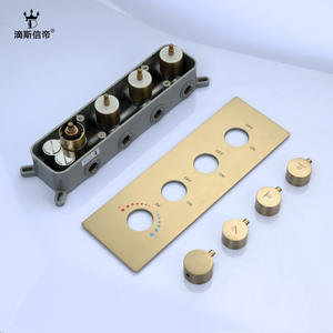 Válvula mezcladora termostática de latón Dipsi Dei, cuerpo de válvula de ducha oculto de 3 manijas con núcleo cerámico para sistema de ducha de baño - Product Image 1