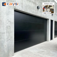 Porte de garage à double paroi en acier avec barrière thermique, type pliable électrique silencieux pour villa de luxe