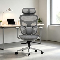 Chaise de bureau de direction de luxe réglable avec dossier, design moderne, ergonomique, pivotante, accoudoirs 4D, soutien lombaire multifonctionnel