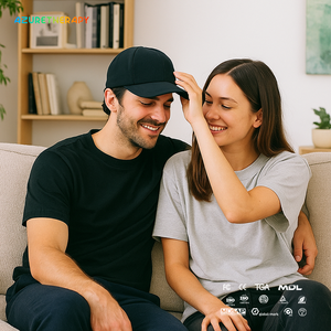 Azurotherapy lampu LED Premium, topi terapi cahaya merah untuk penggunaan rumah, bando dapat disesuaikan 2000mAh 660Nm/850nm - Product Image 3