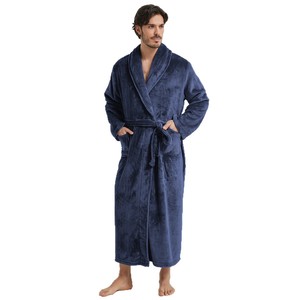 Vente en gros nouvelle Robe du matin Offre Spéciale vêtements de nuit en flanelle pour hommes avec col rabattu chemise de nuit transfrontalière pour couples <span class=keywords><strong>peignoir</strong></span> - Product Image 1