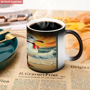Frosted Black 11oz <b>Ceramic</b> <b>Mug</b> Heat Sensitive Blank Cup For Company Client Annual Souvenir - Product Image 5