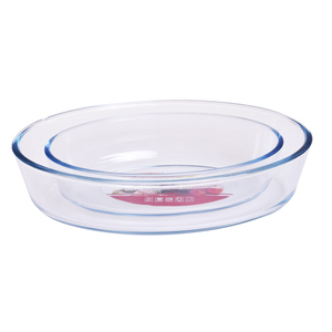 Sản Xuất Chuyên Nghiệp Lò Vi Sóng An Toàn Hình Bầu Dục Nướng Món Ăn Hình Bầu Dục Kính Bakeware - Product Image 1