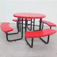 Tables de pique-nique en acier extensible personnalisées pour l'extérieur, tables de pique-nique en acier pour l'extérieur, tables de pique-nique en métal pour l'extérieur