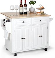 43 Îlot de cuisine avec feuille tombante, cuisine de table insulaire avec rangement, père (blanc, 29.5 D x 43.3 W x 32.5 H)