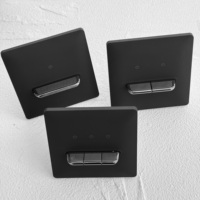 Interruptor de Luz de Pared para el Hogar con Panel de PC de Diseño Reciente, 16A Alemán, 13AUK USB, Enchufe Universal 146, Acabado Negro Mate Suave como la Piel de un Bebé, Moderno