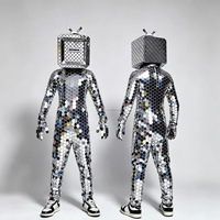 Costume de robot miroir personnalisé avec écran TV intégré, combinaison miroir pour spectacle de boîte de nuit, performance scénique, danse, cosplay pour événements et spectacles