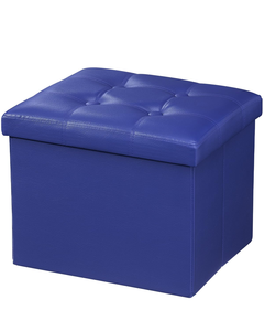 Table basse pouf en cuir, rangement pliant, petit tabouret pour le salon - Product Image 4