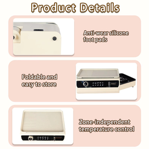 2026 Trending <b>Foldable</b> PTFE Non Stick Electric Hot Pot <b>BBQ</b> Grill Detachable Smokeless Cooker Mechanical Temperature Control - Product Image 5