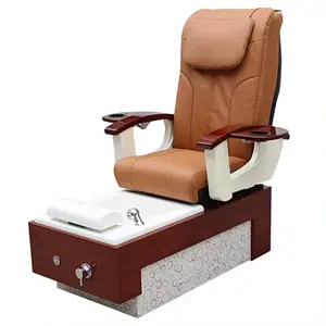 Hochey Salon Winkel Luxe Wit Roze Goud Led Elektrische Massage Rug Foot Spa Bad Schoonheid Pedicure Stoelen Geen Sanitair