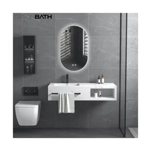 Ortonbanho moderno banheiro mármore slate vanity top armário bacia sintered pedra artificial estilo vanity pia com mármore granito