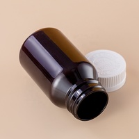 Vente en gros de flacons en plastique ambré Soft Touch de 150 ml, 250 ml, 300 ml pour sirop contre la toux avec bouchon à vis pression