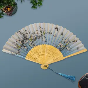 Floral Printing Folding Rave Hand Fans 21cm Bamboo Classical Party Dance Handhold Woman Hand Fan