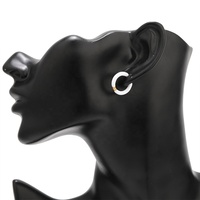 Pendientes de Aro para Mujer Joyería de Moda de Acero Inoxidable con Esmalte Color Caramelo