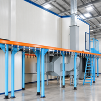 Ligne de revêtement électrostatique automatique JINHAI avec rail suspendu pour portes lourdes, four de cuisson, machines de revêtement métallique