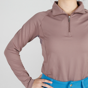 BL011 printemps et automne équestre à manches longues haut à glissière pour femmes vêtements d'équitation haute élastique confortable équipement de chevalier - Product Image 2