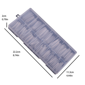 ปลายเล็บปลอมแบบใส 150 ชิ้น ความโปร่งใสสูง ครอบคลุมเต็มเล็บ วัสดุ ABS สำหรับต่อเล็บ <span class=keywords><strong>15</strong></span> ขนาด  แบบใส  ความยาวสั้นถึงปานกลาง บรรจุกล่อง - Product Image 1