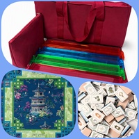 Mesa de Mahjong Americana Automática de Lujo Moderna, de Acrílico, Goma y Cuero, para 4 Jugadores, 160 Fichas, Plegable, con Bolsa y Tapete, para la Familia