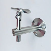 Support mural réglable NF066 en acier inoxydable SS304 SS316 pour main courante, fixation de balustrade pour tube rond, rampe d'escalier