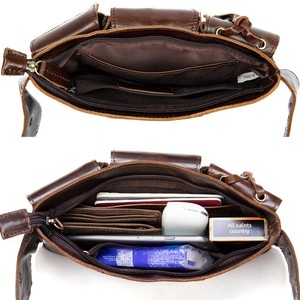 <span class=keywords><strong>Borsa</strong></span> a tracolla da uomo in vera pelle vintage, stile europeo-americano, in pelle bovina pieno fiore, marsupio da cintura per telefono - Product Image 3
