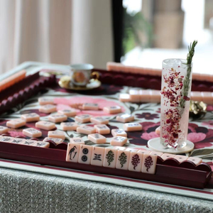 Haus of Tiles Petal and <span class=keywords><strong>Loom</strong></span> Ink Mahjong-Steinset 160 Acryl Amerikanisches Mahjong-Steinset Bold Engraved Butterfly & Floral - Product Image 2