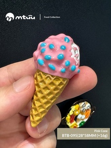 Imán de Resina para Refrigerador con Diseño Moderno de Cono de Helado y Pastel en 3D Realista, Juguete Comestible - Product Image 6
