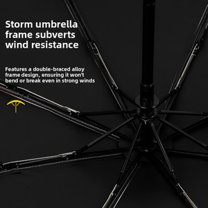 <span class=keywords><strong>Parapluie</strong></span> pliant trois volets en vinyle, style <span class=keywords><strong>peinture</strong></span> à l'encre chinoise, entièrement automatique, anti-UV, toutes saisons, vente en gros d'usine - Product Image 4