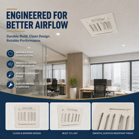 Diffuseur omnidirectionnel carré 8x8 de haute qualité en acier laminé à froid, grille de ventilation commerciale pour CVC