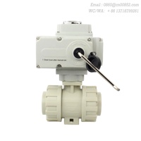 Katup Bola Bermotor EDAK PPH 2 Arah 1/2in-4in 220V 24V Aktuator Bermotor On Off Tahan Korosi IP67 Irigasi Air PPR